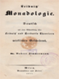 Image of Leibnitz' Monadologie: Deutsch Mit Einer Abhandlung über Leibnitz' Und Herbart's Theorieen Des Wirklichen Geschehens.