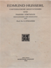 Image of Catesianische Meditationen Und Pariser Vorträge