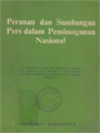 Image of Peranan Dan Sumbangan Pers Dalam Pembangunan Nasional