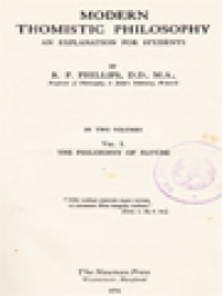 Image of Modern Thomistic Philosophy: An Explanation For Students, Vol I. The Philosophy Of Nature