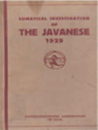 Image of Somatical Investigation Of The Javanese 1929