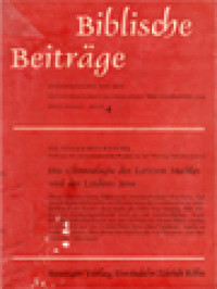 Image of Biblische Beiträge 4: Die Chronologie Des Letzten Mahles Und Des Leidens Jesu