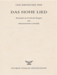 Image of Das Hohe Lied: Kommentar Zu Gestald Und Kerygma Eines Alttestamentlichen Liebesliedes