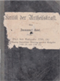 Image of Kritiek Der Urtheilskraft