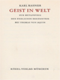 Image of Geist In Welt: Zur Metaphysik Der Endlichen Erkenntnis Bei Thomas Von Aquin