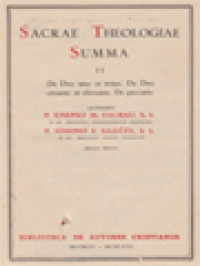 Image of Sacrae Theologiae Summa II: De Deo Uno Et Trino, De Deo Ceante Et Elevante, De Peccatis