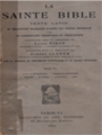 Image of La Sainte Bible: Texte Latin IV. Paralipomènes, Esdras-Néhémie, Tobie, Judith, Esther, Job