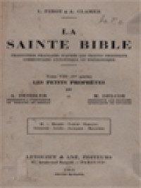Image of La Sainte Bible: Texte Latin VIII.1(II). Michée, Habacuc, Sophonie, Aggée, Zacharie, Malachie