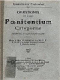 Image of Quaestiones De Variis Poenitentium Categoriis Quas In Utilitatem Cleri