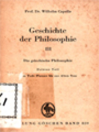Image of Geschichte Der Philosophie III: Die Griechische Philosophie, Dritter Teil. Vom Tode Platons Bis Zur Alten Stoa