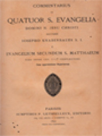 Image of Commentarius In Quatuor S. Evangelia Domini N. Jesu Christi I-2: Evangelium Secundum S. Matthaeum