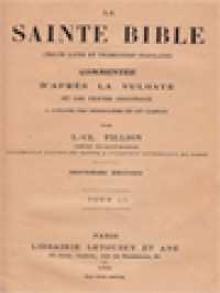 Image of La Sainte Bible Commentée D'après La Vulgate Et Les Textes Originaux III
