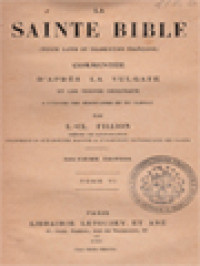 Image of La Sainte Bible Commentée D'après La Vulgate Et Les Textes Originaux VI