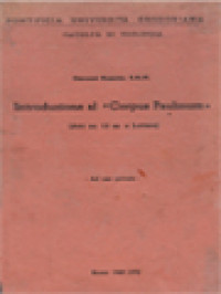 Image of Introduzione Al « Corpus Paulinum » (Atti Cc. 13 Ss. E Lettere)