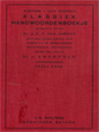 Image of Klassiek Handwoordenboekje, Zesde Druk: Bevattende De Verklaring Van Namen Uit De Grieksch En Romeinsche Mythologie, Aardrijkskunde En Geschiedenis