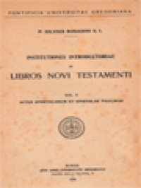 Image of Institutiones Introductoriae In Libros Novi Testamenti II: Actus Apostolorum Et Epistolae Paulinae