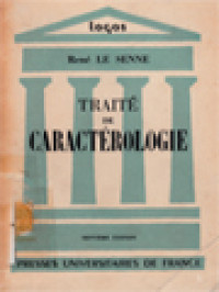 Image of Traité De Caractérologie