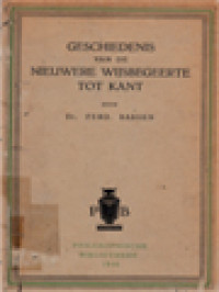 Image of Geschiedenis Van De Nieuwere Wijsbegeerte Tot Kant