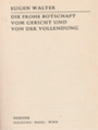 Image of Die Frohe Botschaft Vom Gericht Und Von Der Vollendung