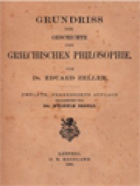 Image of Grundriss Der Geschichte Der Griechischen Philosophie