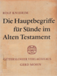 Image of Die Hauptbegriffe Für Sünde Im Alten Testament