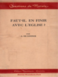 Image of Faut-il En Finir Avec L'eglise? Questions De Morale