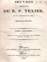 Image of Oeuvres Completes Du R. P. Texier De La Compagnie De Jésus V