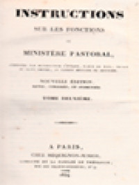 Image of Instructions Sur Les Fonctions Du Ministère Pastoral II
