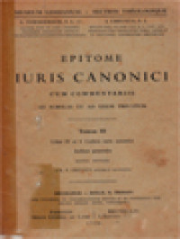 Image of Epitome Iuris Canonici III: Liber IV Et V Codicis Iuris Canonici