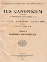 Image of Ius Canonicum Ad Codicis Normam Exactum I: Normae Generales