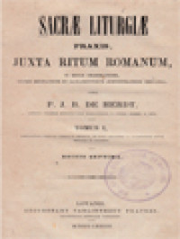 Image of Sacrae Liturgiae Praxis, Juxta Ritum Romanum I