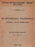 De Psychologia Philosophica: Textus Ex S. Thomae Operibus Selecti