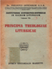 Image of Institutiones Systematico-Historicae In Sacram Liturgiam (Liturgia Generale) VII: Principia Theologiae Liturgicae