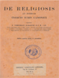 Image of De Religiosis Ad Norman Codicis Iuris Canonici