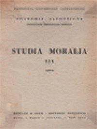Image of Studia Moralia III