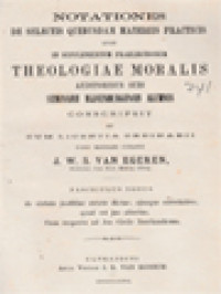 Image of Notationes De Selectis Quibusdam Materiis Practicis Quas In Supplementum Praelectionum Theologiae Moralis (9-12)