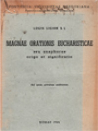 Image of Magnae Orationis Eucharisticae: Seu Anaphorae Origo Et Significatio