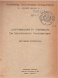 Image of Adnotationes In Tractatum De Sacramento Paenitentiae