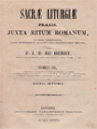Image of Sacrae Liturgiae Praxis, Juxta Ritum Romanum III