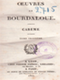 Image of Oeuvres De Bourdaloue: Carême III