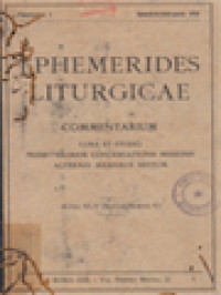 Image of Ephemerides Liturgicae 1931
