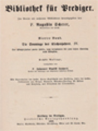 Image of Bibliothek Für Prediger, Vierter Band: Die Sonntage Des Kirchenjahres. IV. Des Pfingst-Zyklus Zweite Hälfte, Vom Dreizehnter Bis Zum Letzten Sonntag Nach Pfingsten