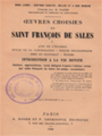 Image of Œuvres Choisies De Saint François de Sales I: Introduction A La Vie Devote