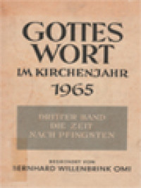 Image of Gottes Wort Im Kirchenjahr 1965 III: Die Zeit Nach Pfingsten