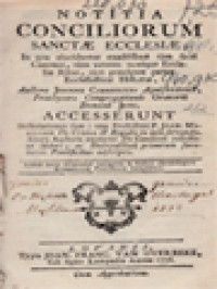 Image of Notitia Conciliorum Sanctae Ecclesiae