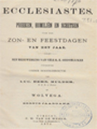 Image of Ecclesiastes: Preeken, Homiliën En Schetsen (Voor Alle Zon-En Feestdagen, Eerste Jaargang Van Het Jaar)