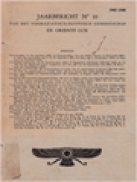 Image of Jaarbericht No. 10: Van Het Voporaziatisch-Egyptisch Gezelschap Ex Oriente Lux