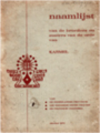 Image of Naamlijst Van De Broeders En Zusters Van De Orde Van Karmel Van De Nederlandse Provincie - Die Niederdeutsch Provinz - De Provincie Indonesia