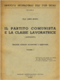 Image of Il Partito Comunista E La Classe Lavoratrice (Appunti) I