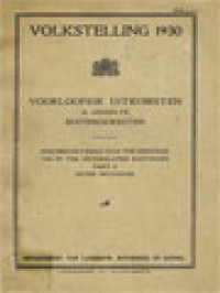 Image of Volkstelling 1930: Voorloopige Uitkomsten